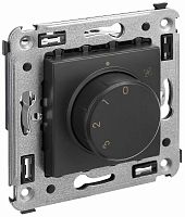 Выключатель вентилятора без рамки DKC Avanti 4-поз. черный матовый картинка